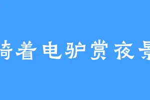 骑着电驴赏夜景