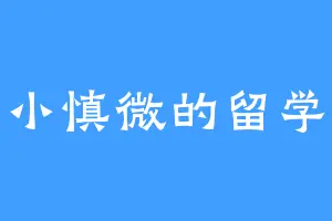 谨小慎微的留学生