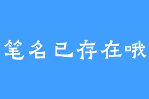 笔名已存在哦