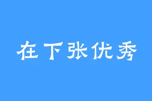 在下张优秀