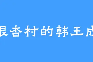 银杏村的韩王成