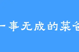 一事无成的菜爸