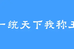 一统天下我称王