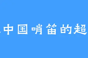 喜欢中国哨笛的超胆侠