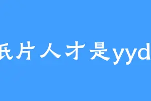 纸片人才是yyds