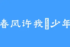 春风许我洅少年