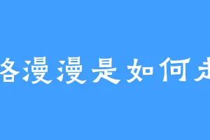 长路漫漫是如何走过