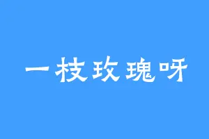 一枝玫瑰呀