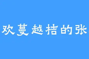 喜欢蔓越桔的张远