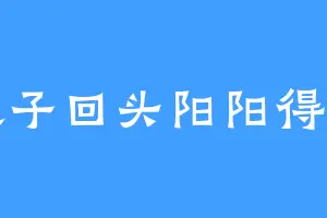 浪子回头阳阳得意