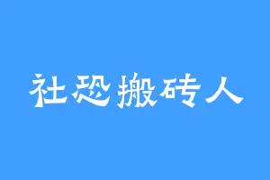 社恐搬砖人