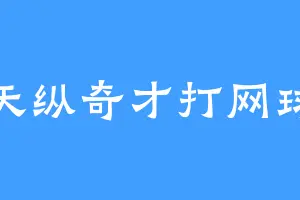 天纵奇才打网球