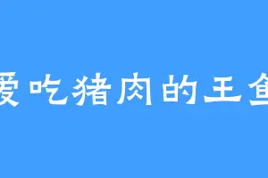 爱吃猪肉的王鱼