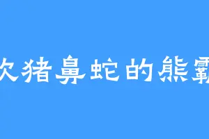 喜欢猪鼻蛇的熊霸天