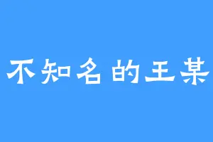 不知名的王某