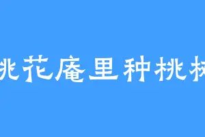 桃花庵里种桃树