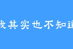 我其实也不知道