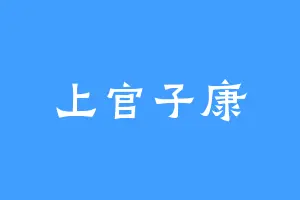 上官子康