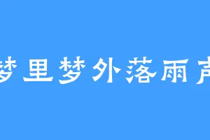 梦里梦外落雨声