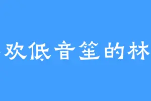 喜欢低音笙的林明